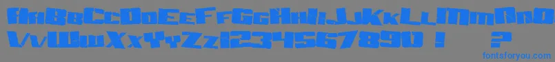 フォントSF Aftershock Debris – 灰色の背景に青い文字