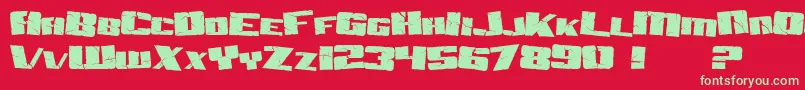 SF Aftershock Debris Font – Green Fonts on Red Background