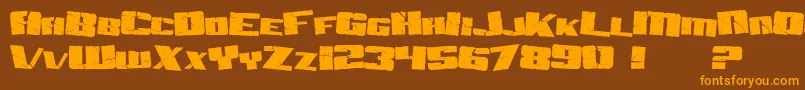 SF Aftershock Debris Font – Orange Fonts on Brown Background