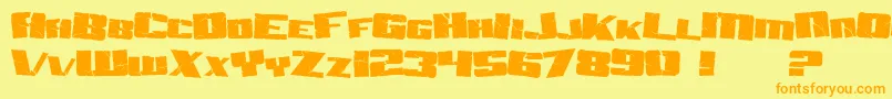 SF Aftershock Debris Font – Orange Fonts on Yellow Background