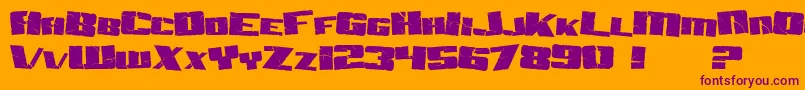 SF Aftershock Debris Font – Purple Fonts on Orange Background