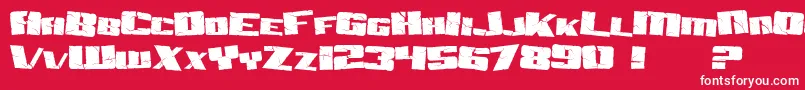SF Aftershock Debris-Schriftart – Weiße Schriften auf rotem Hintergrund
