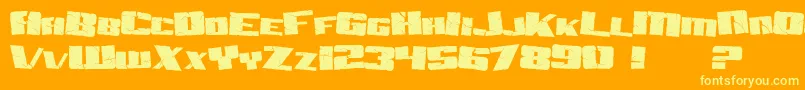 SF Aftershock Debris Font – Yellow Fonts on Orange Background
