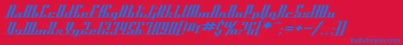 SF Americana Dreams Extended Font – Blue Fonts on Red Background