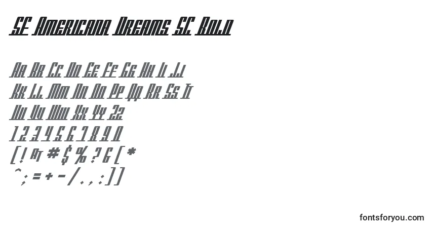 Шрифт SF Americana Dreams SC Bold – алфавит, цифры, специальные символы