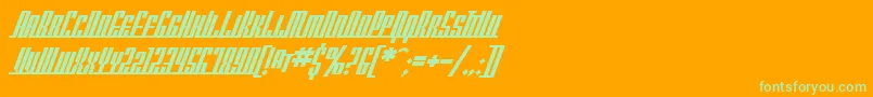 Czcionka SF Americana Dreams SC Bold – zielone czcionki na pomarańczowym tle