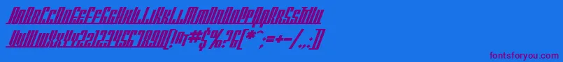 SF Americana Dreams SC Bold-Schriftart – Violette Schriften auf blauem Hintergrund