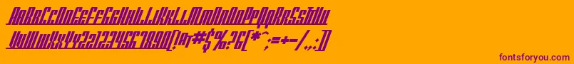 Czcionka SF Americana Dreams SC Bold – fioletowe czcionki na pomarańczowym tle