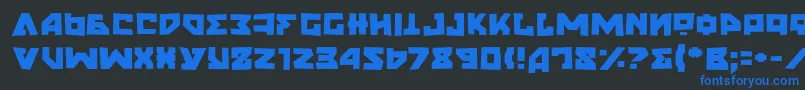 フォントNyetGrunge – 黒い背景に青い文字