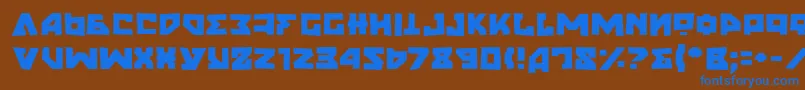 フォントNyetGrunge – 茶色の背景に青い文字