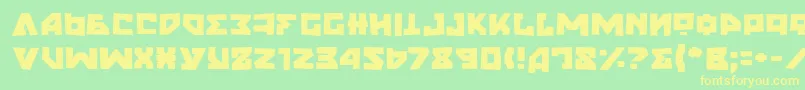 NyetGrunge-fontti – keltaiset fontit vihreällä taustalla
