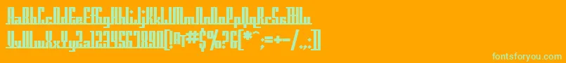 SF Americana Dreams Upright Bold-Schriftart – Grüne Schriften auf orangefarbenem Hintergrund