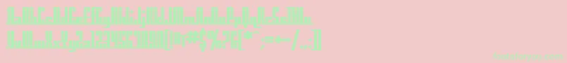 フォントSF Americana Dreams Upright Bold – ピンクの背景に緑の文字