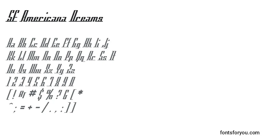 Schriftart SF Americana Dreams – Alphabet, Zahlen, spezielle Symbole