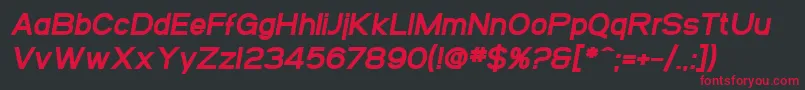 SF Arborcrest Heavy Oblique Font – Red Fonts on Black Background