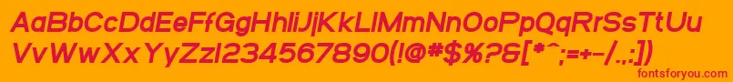 SF Arborcrest Heavy Oblique-Schriftart – Rote Schriften auf orangefarbenem Hintergrund