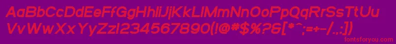 SF Arborcrest Heavy Oblique Font – Red Fonts on Purple Background