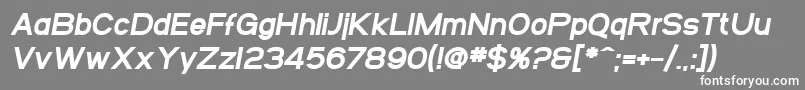 フォントSF Arborcrest Heavy Oblique – 灰色の背景に白い文字