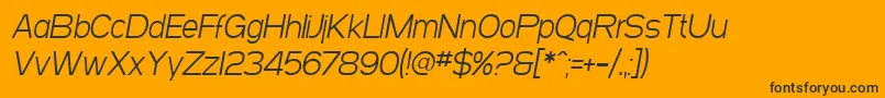 Czcionka SF Arborcrest Light Oblique – czarne czcionki na pomarańczowym tle