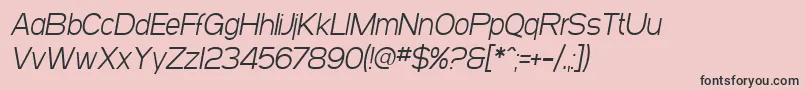 SF Arborcrest Light Oblique-Schriftart – Schwarze Schriften auf rosa Hintergrund