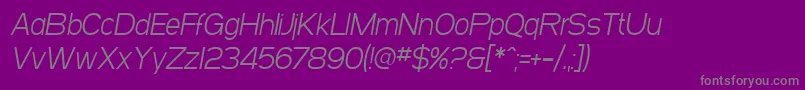fuente SF Arborcrest Light Oblique – Fuentes Grises Sobre Fondo Morado