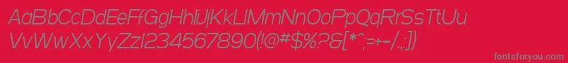 SF Arborcrest Light Oblique Font – Gray Fonts on Red Background