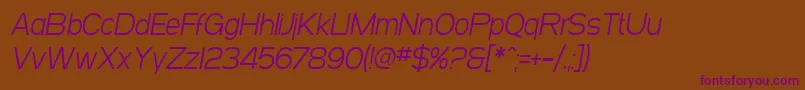 SF Arborcrest Light Oblique Font – Purple Fonts on Brown Background