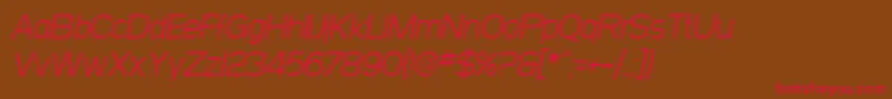 SF Arborcrest Light Oblique Font – Red Fonts on Brown Background