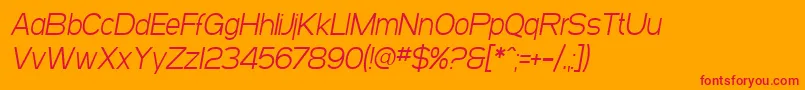 SF Arborcrest Light Oblique-Schriftart – Rote Schriften auf orangefarbenem Hintergrund