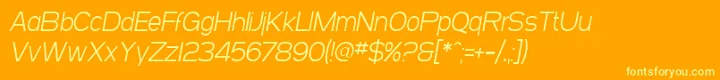 fuente SF Arborcrest Light Oblique – Fuentes Amarillas Sobre Fondo Naranja