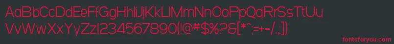 SF Arborcrest Light Font – Red Fonts on Black Background