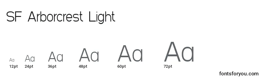SF Arborcrest Light Font Sizes