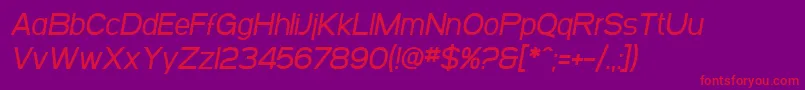 Czcionka SF Arborcrest Medium Oblique – czerwone czcionki na fioletowym tle