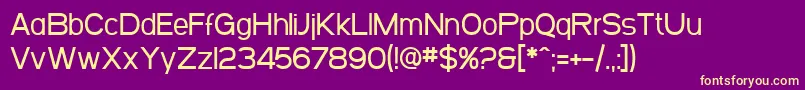 Fonte SF Arborcrest Medium – fontes amarelas em um fundo roxo