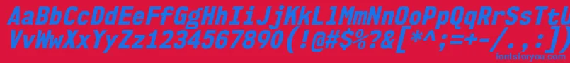 Nk57MonospaceScEbItフォントについての詳細 フォントNk57MonospaceScEbIt – 赤い背景に青い文字