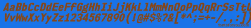 Nk57MonospaceScEbIt Font – Brown Fonts on Blue Background