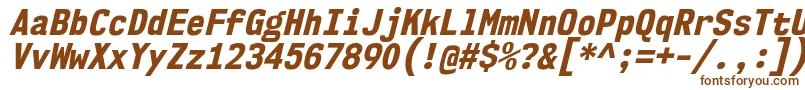 Nk57MonospaceScEbIt Font – Brown Fonts on White Background
