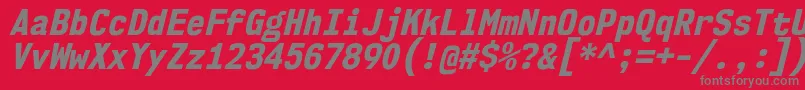 Nk57MonospaceScEbIt Font – Gray Fonts on Red Background