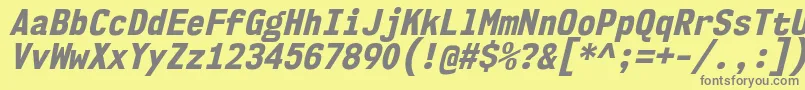 Nk57MonospaceScEbIt Font – Gray Fonts on Yellow Background