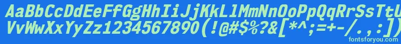 Nk57MonospaceScEbIt Font – Green Fonts on Blue Background