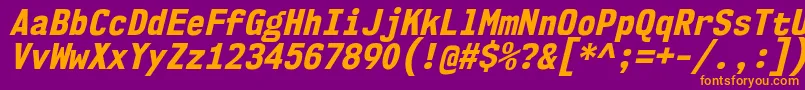 Police Nk57MonospaceScEbIt – polices orange sur fond violet