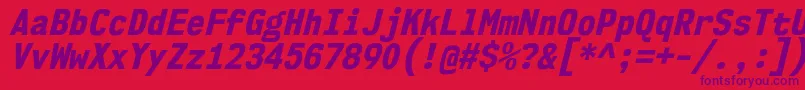 Nk57MonospaceScEbIt Font – Purple Fonts on Red Background