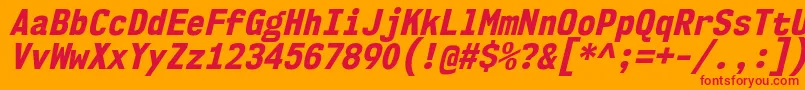 Nk57MonospaceScEbIt Font – Red Fonts on Orange Background