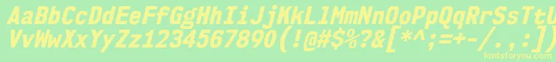 Шрифт Nk57MonospaceScEbIt – жёлтые шрифты на зелёном фоне