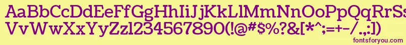 Weitere Informationen zur CoustardRegular-Schriftart CoustardRegular-Schriftart – Violette Schriften auf gelbem Hintergrund