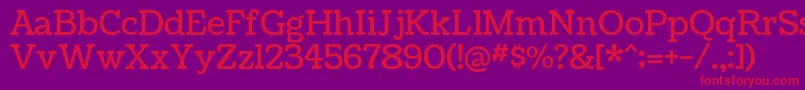CoustardRegular-Schriftart – Rote Schriften auf violettem Hintergrund
