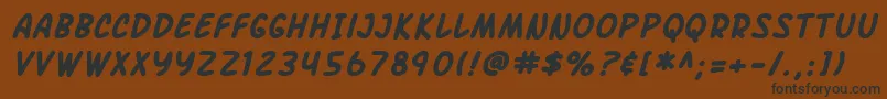 SF Arch Rival Bold Italic Font – Black Fonts on Brown Background