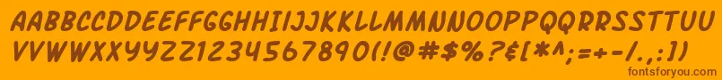SF Arch Rival Bold Italic Font – Brown Fonts on Orange Background