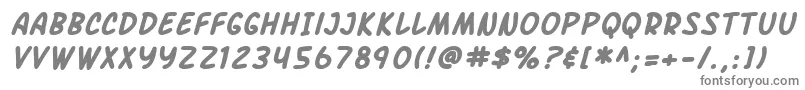 フォントSF Arch Rival Bold Italic – 白い背景に灰色の文字