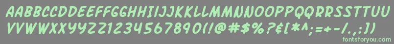 SF Arch Rival Bold Italic-Schriftart – Grüne Schriften auf grauem Hintergrund